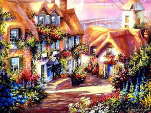 手绘浪漫小屋图片