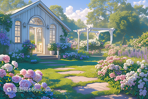 夏日花园小屋