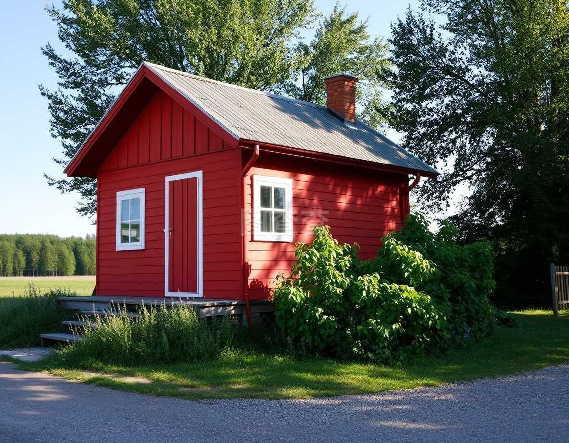 瑞典传统红色小屋 北欧乡村的浪漫符号