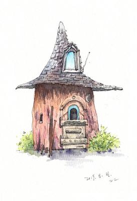 墨彩间的童话 赵呵呵zz的水彩小木屋世界